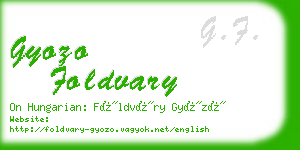 gyozo foldvary business card